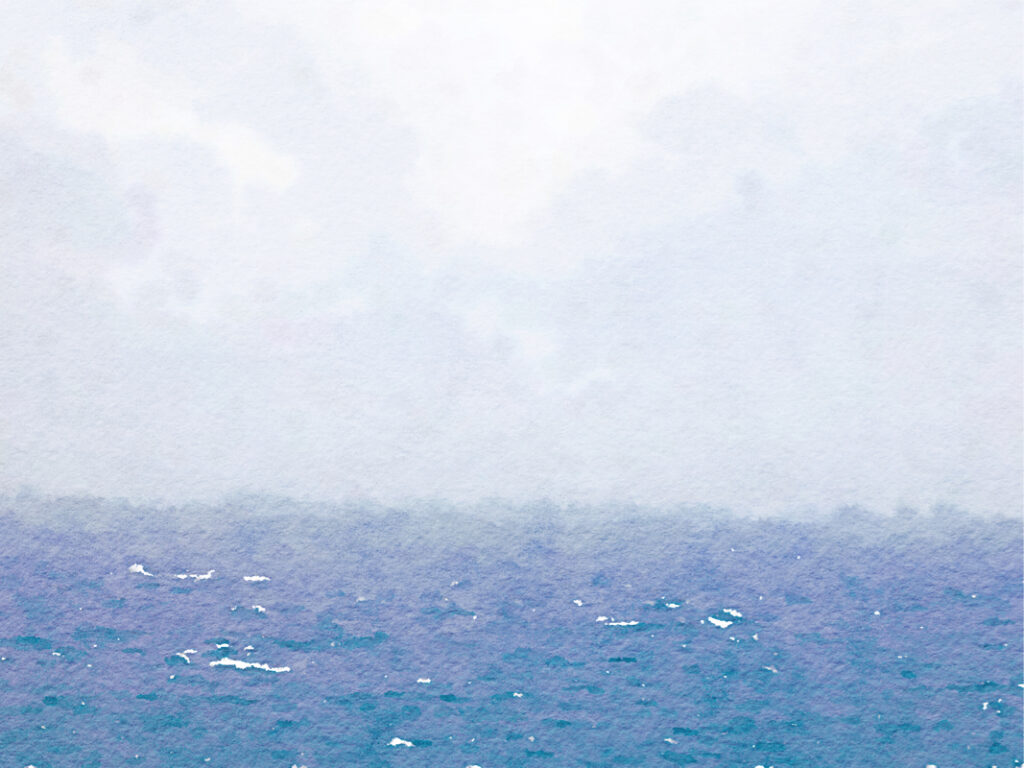 Stylized ocean and clouds