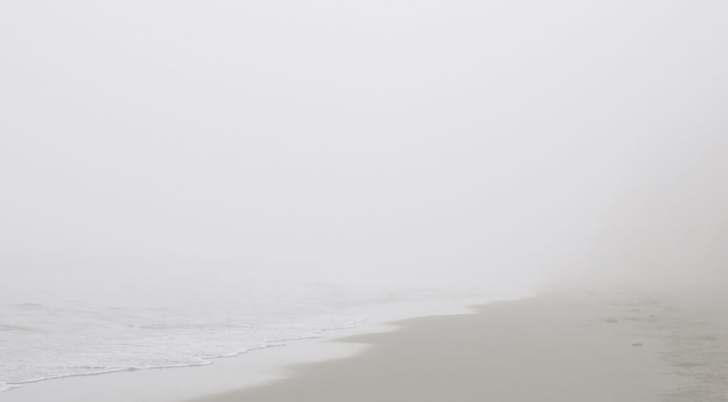 Soft sand beach in the fog. Santa Barbara, CA
