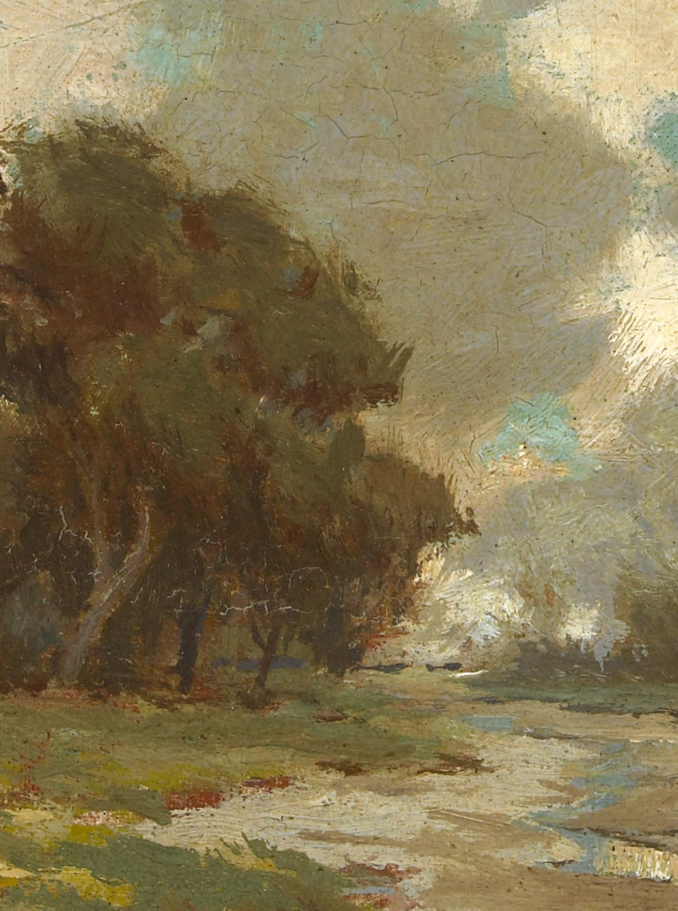 Detail of the painting "After the Rain" by Granville Redmond