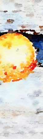 Stylized sun and clouds